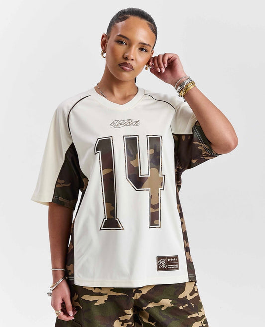 Hoodrich Field Oversized Jersey – White / Camo