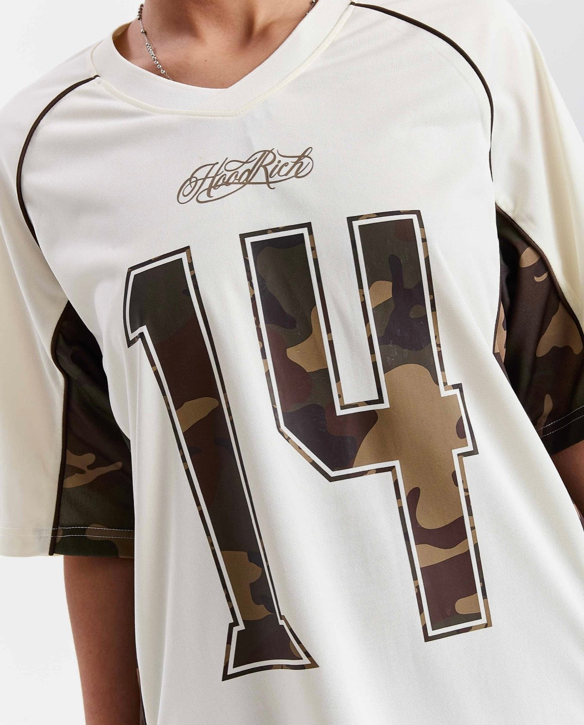 Hoodrich Field Oversized Jersey – White / Camo