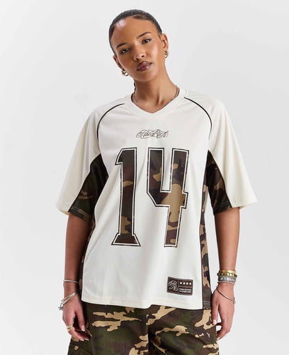 Hoodrich Field Oversized Jersey – White / Camo
