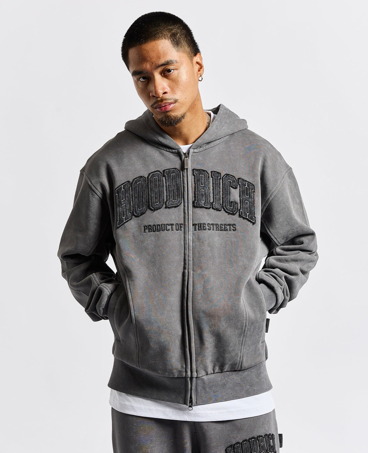 Hoodrich Full Zip Hoodie "Dark Grey"