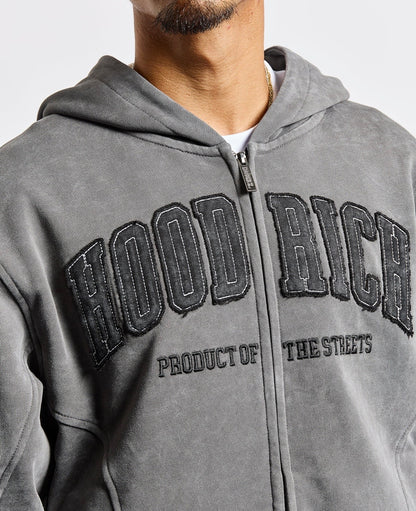 Hoodrich Full Zip Hoodie "Dark Grey"