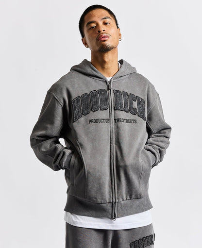 Hoodrich Full Zip Hoodie "Dark Grey"