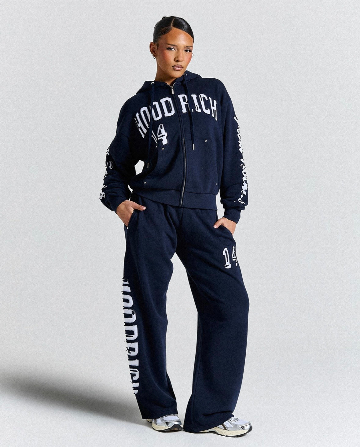 Hoodrich Mid-Length Zip Up Hoodie – Navy
