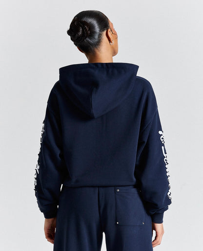 Hoodrich Mid-Length Zip Up Hoodie – Navy