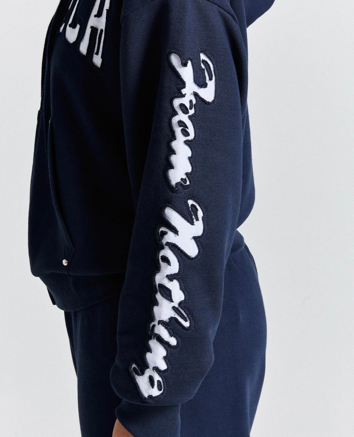 Hoodrich Mid-Length Zip Up Hoodie – Navy