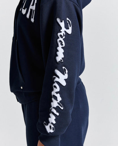 Hoodrich Mid-Length Zip Up Hoodie – Navy