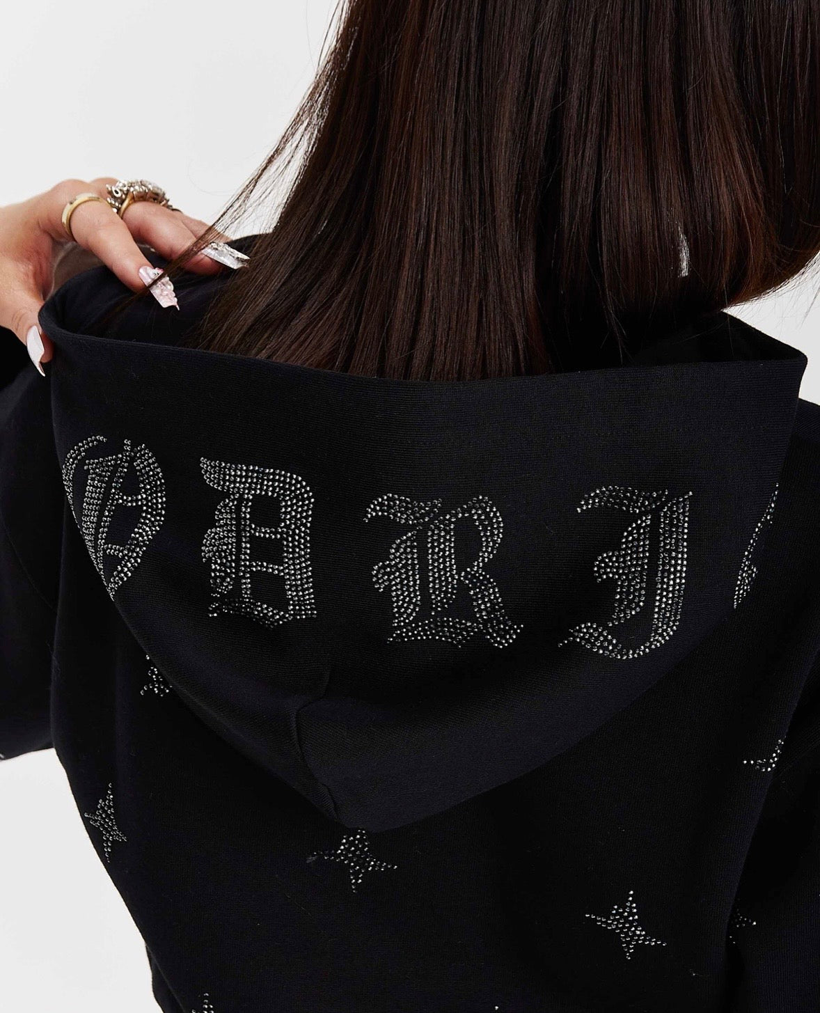 Hoodrich Razor Cropped Zip-Up Hoodie – Black