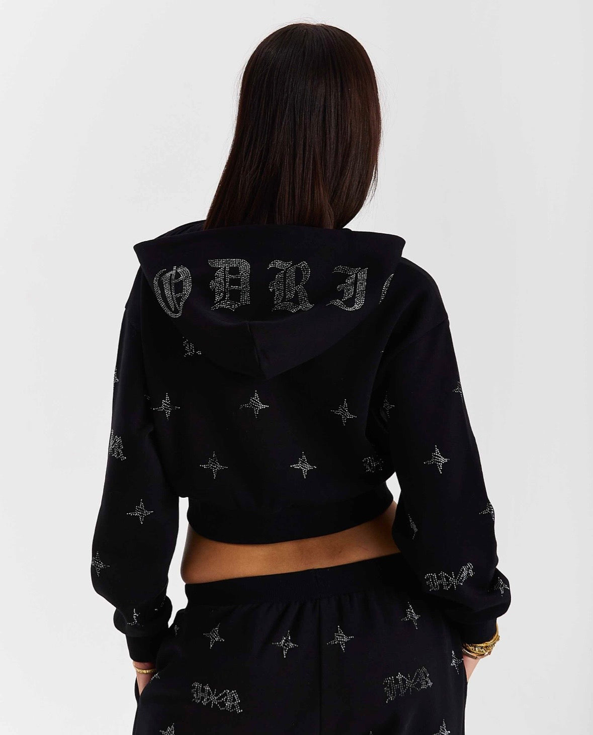 Hoodrich Razor Cropped Zip-Up Hoodie – Black