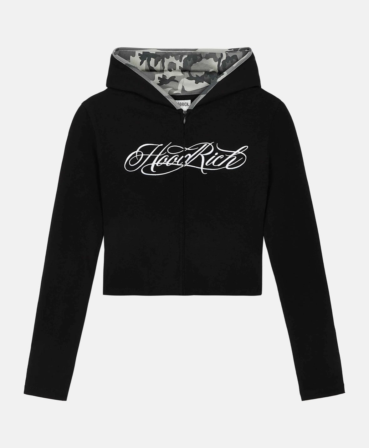Hoodrich Fitted Zip-Up Hoodie – Black / Camo (Women's)