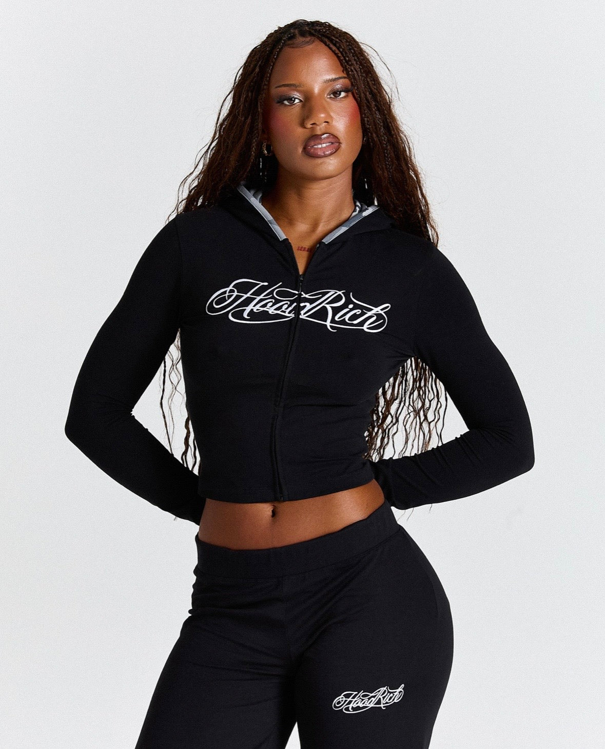 Hoodrich Fitted Zip-Up Hoodie – Black / Camo (Women's)