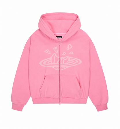 Broken Planet Zip Hoodie – Pink