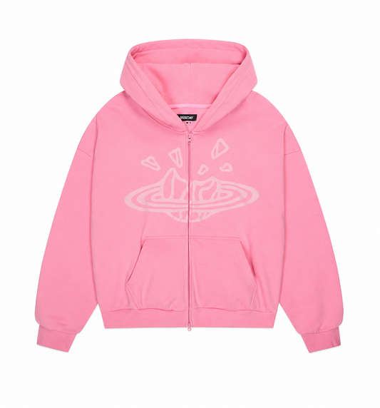 Broken Planet Zip Hoodie – Pink