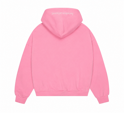 Broken Planet Zip Hoodie – Pink