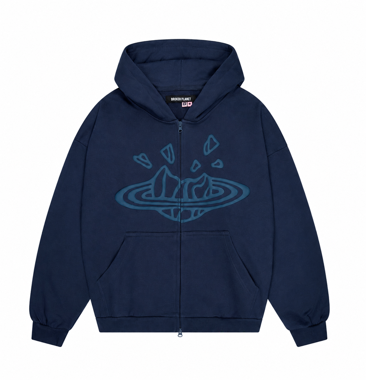 Broken Planet Zip Hoodie – Navy