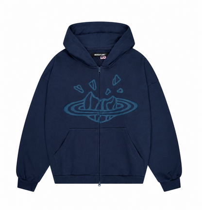 Broken Planet Zip Hoodie – Navy
