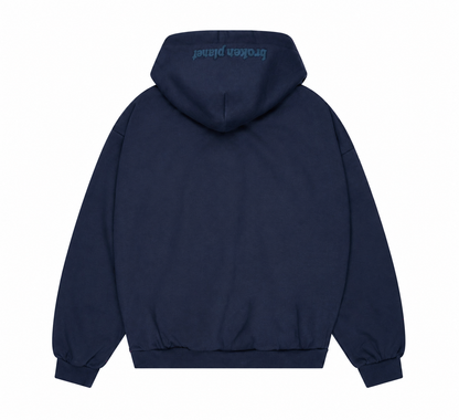 Broken Planet Zip Hoodie – Navy