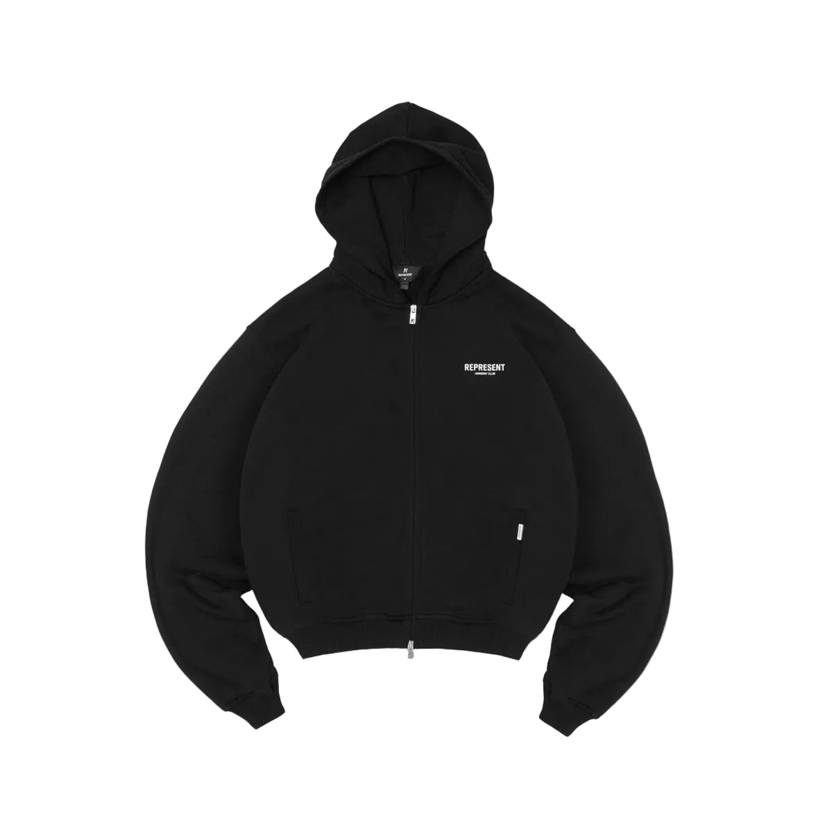 Represent Zip-Up Hoodie – Black